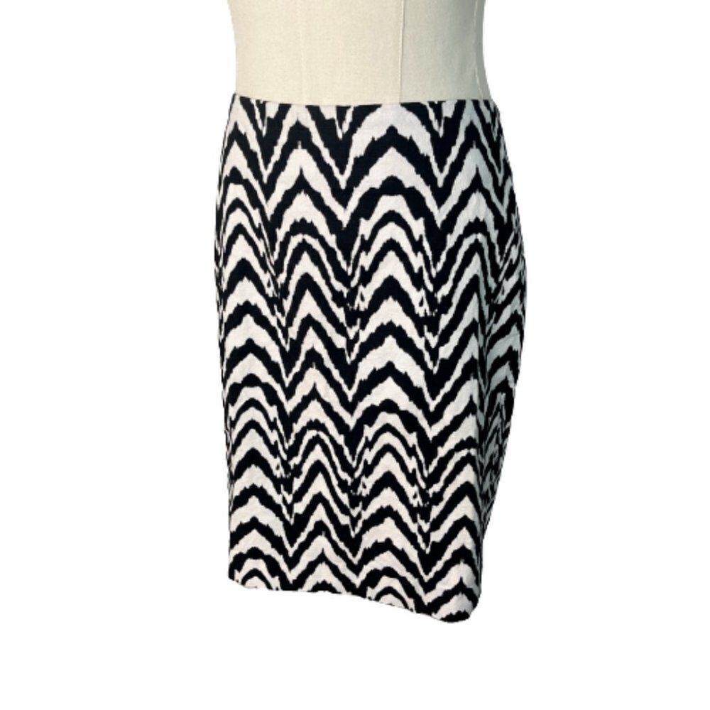 Banana Republic Zebra Print Pencil Mini Skirt Black White Size 4